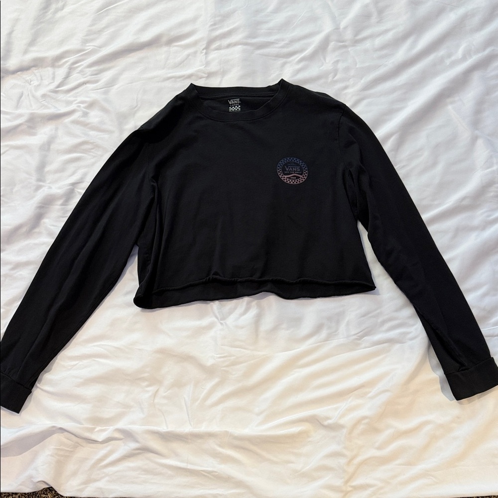 Vans Black Long Sleeve Crop Top